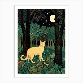 William Morris Cat In The Woods 2 Art Print