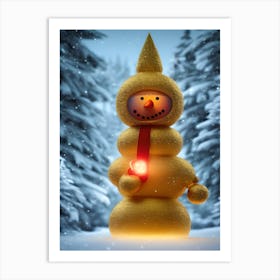 Christmas Snowman 2 Art Print