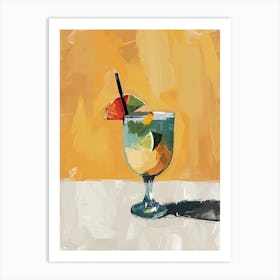 Cocktail In A Glass, Mid century Poster Art Print