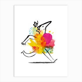 Abstract Running Man Art Print