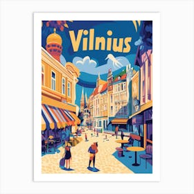 Aihrgdesign A 1970s Inspired Travel Poster For Vilnius 2 Art Print