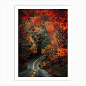 Autumn Road Art Print