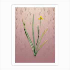 Vintage Iris Martinicensis Botanical on Dusty Pink Pattern n.2282 Art Print
