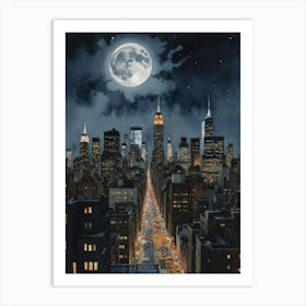 NYC Nightscape Art Print