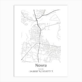 Nowra,Australia Minimalist Map Art Print