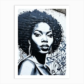 Graffiti Mural Of Beautiful Black Woman 117 Art Print