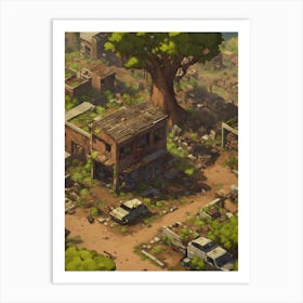 Village In A Video Game Wall Art For Living Room Art Print