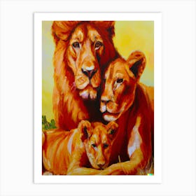 Lion Family Art Print