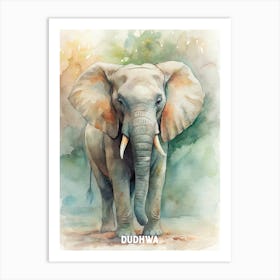 Dudhwa National Park Watercolor Painting Art Print