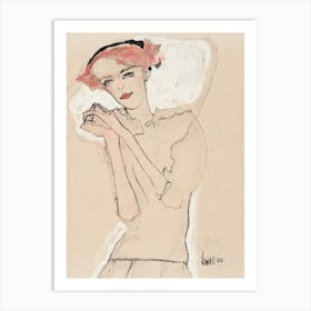 Portrait Of A Woman, Egon Schiele Art Print