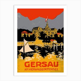 Gersau, City Port, Switzerland Art Print