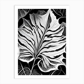 Wild Yam Leaf Linocut Art Print