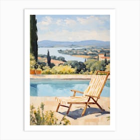 Sun Lounger By The Pool In Nice France 2 Art Print