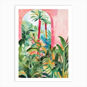 Tropical Garden with arcade Art Print