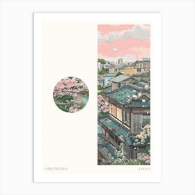 Hiroshima Japan 3 Cut Out Travel Poster Art Print
