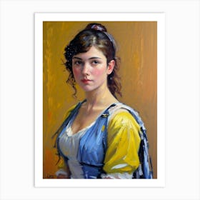 Girl In Yellow Dress Art Print