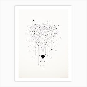 Celestial Zodiac Heart & Glitter 1 Art Print