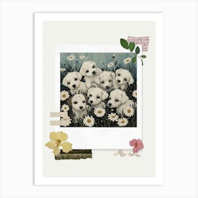 Scrapbook Puppies Fairycore Painting 3 Art Print