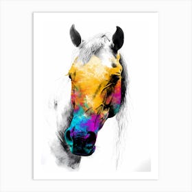 Horse Wild Tribal Illustration Art 08 Art Print