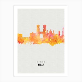 Genoa Italy City watercolor Art Print