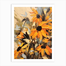 Fall Flower Painting Black Eyed Susan 2 Art Print