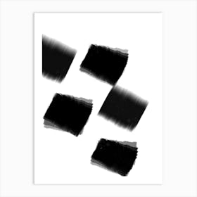 Black Brush Strokes Art Print