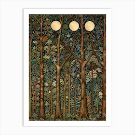 William Morris Moonlight In The Woods 53 Art Print