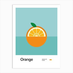 Minimalist Orange Poster - Seasonal Fruits Art Print Art Print