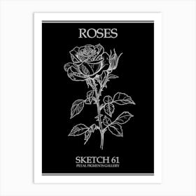 Roses Sketch 61 Poster Inverted Art Print