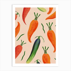 Carrots Pattern Illustration 1 Art Print