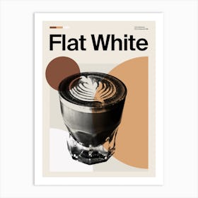 Mid Century Flat White Coffee Art Print
