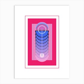 Flowers Pink Geometric Abstract Art Print
