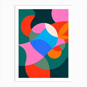 Abstract Geometric Retro Flower Art Print