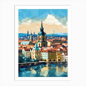 Prague, Czech Republic, Geometric Illustration 1 Art Print
