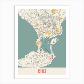 Bali Map Poster Art Print