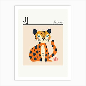 Animals Alphabet Jaguar 1 Art Print