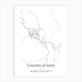 Cassano Al Ionio,Italy Minimalist Map Art Print