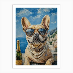 Frenchies Drink 16 Art Print