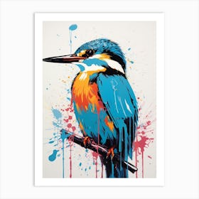 Andy Warhol Style Bird Kingfisher 3 Art Print