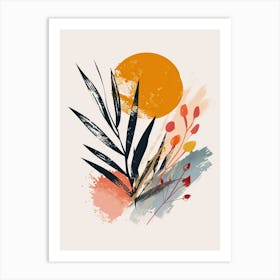 Sunset Melodies In Modernist Shadows Mid Century Style Art Print