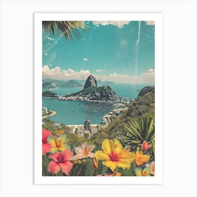 Rio De Janeiro   Floral Retro Collage Style 4 Art Print