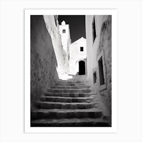 Polignano A Mare, Italy, Black And White Photography 1 Art Print