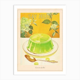 Retro Bright Green Jelly Vintage Cookbook Inspired 1 Poster Art Print