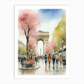 Champs-Elysées Avenue. Paris. The atmosphere and manifestations of spring. 7 Art Print