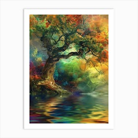 Colorful Tree In The Water Art Print