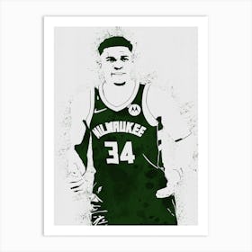 Giannis Antetokounmpo Milwaukee Bucks Art Print