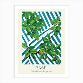 Marche Aux Legumes Basil Summer Illustration 8 Art Print
