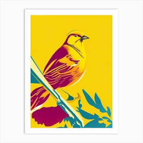 Yellowhammer Pop Matisse Bird Art Print