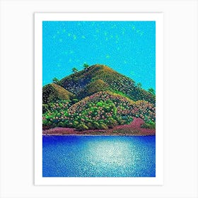 Mamanuca Islands Fiji Pointillism Style Tropical Destination Art Print