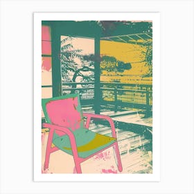  Naoshima Japan Retro Duotone Silkscreen 3 Art Print